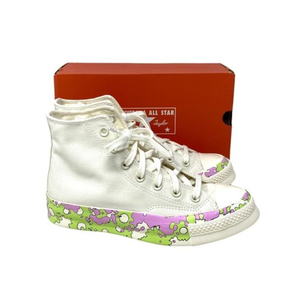 💖MEGA SALE💖Converse CHUCK 70 All Star Crafted Florals Egret Women  A01187C - Picture 4 of 10